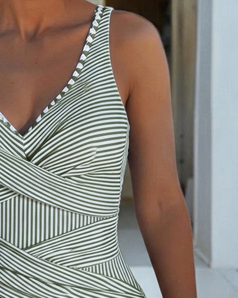 Brielle | One-Piece Swimsuit, Striped V-Neck