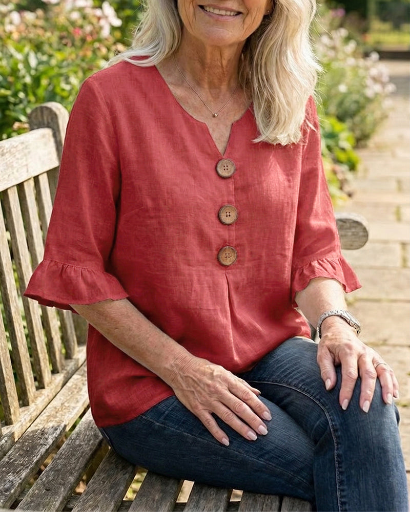 Evelyn | Cotton-Linen Blouse