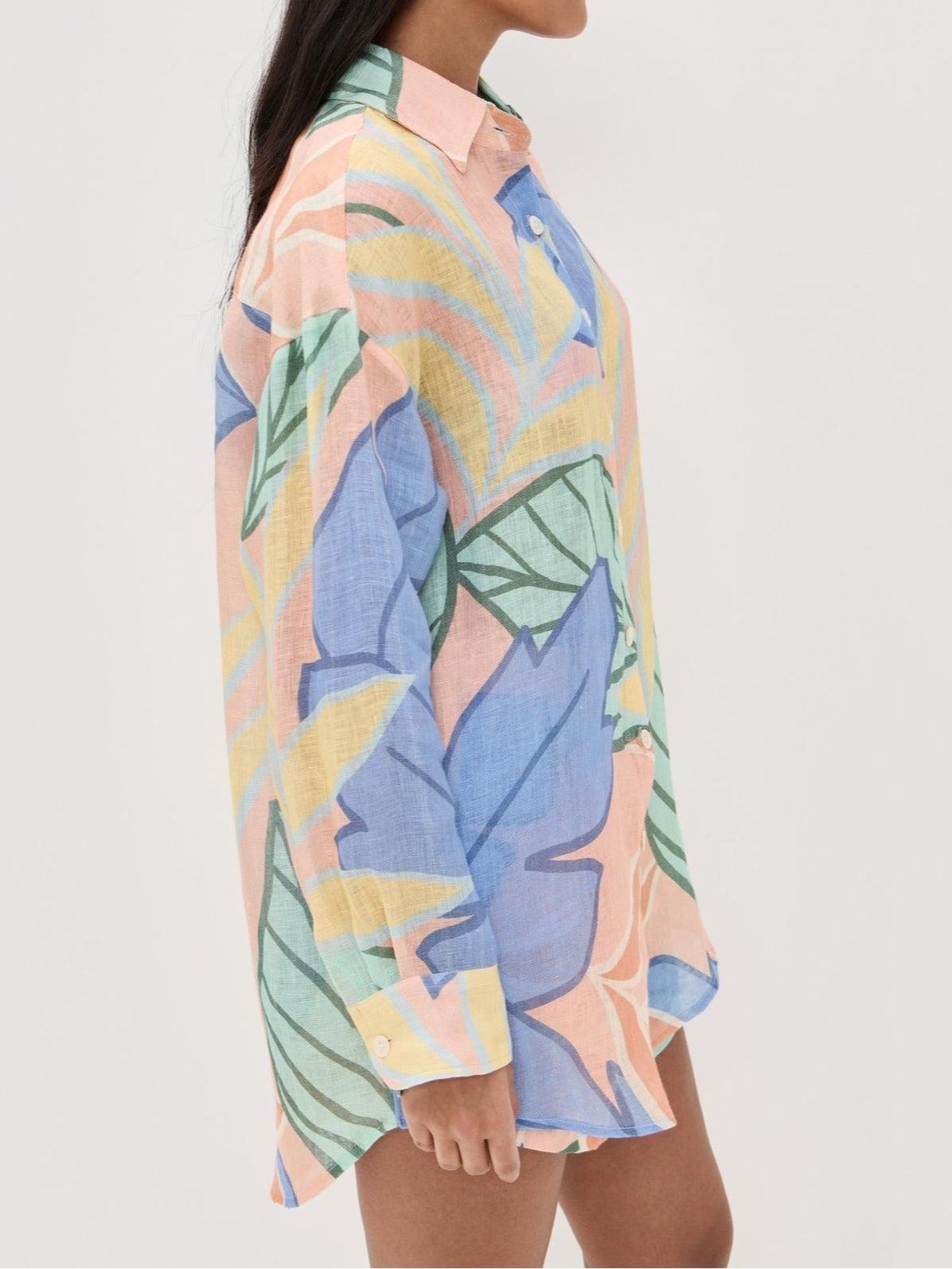 M&H | Tropical Leaf Print Short Set