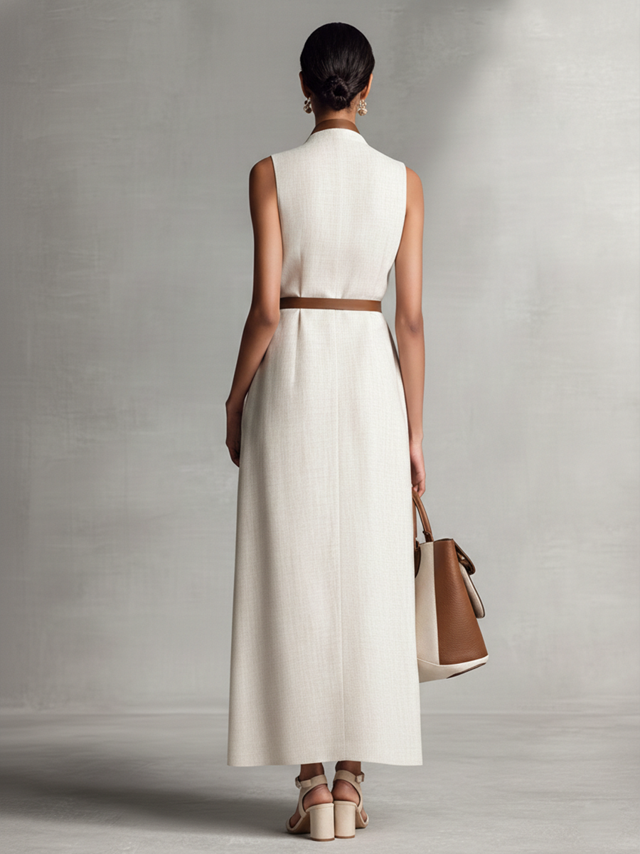 Leah | Cotton-Linen Maxi Dress