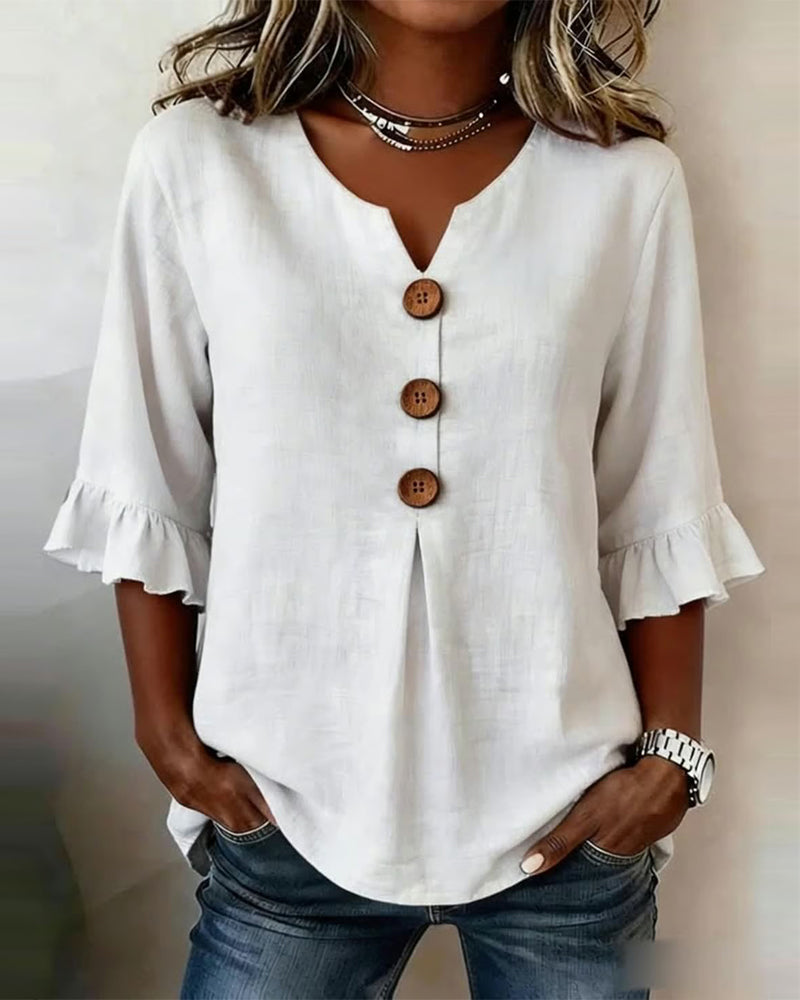 Evelyn | Cotton-Linen Blouse