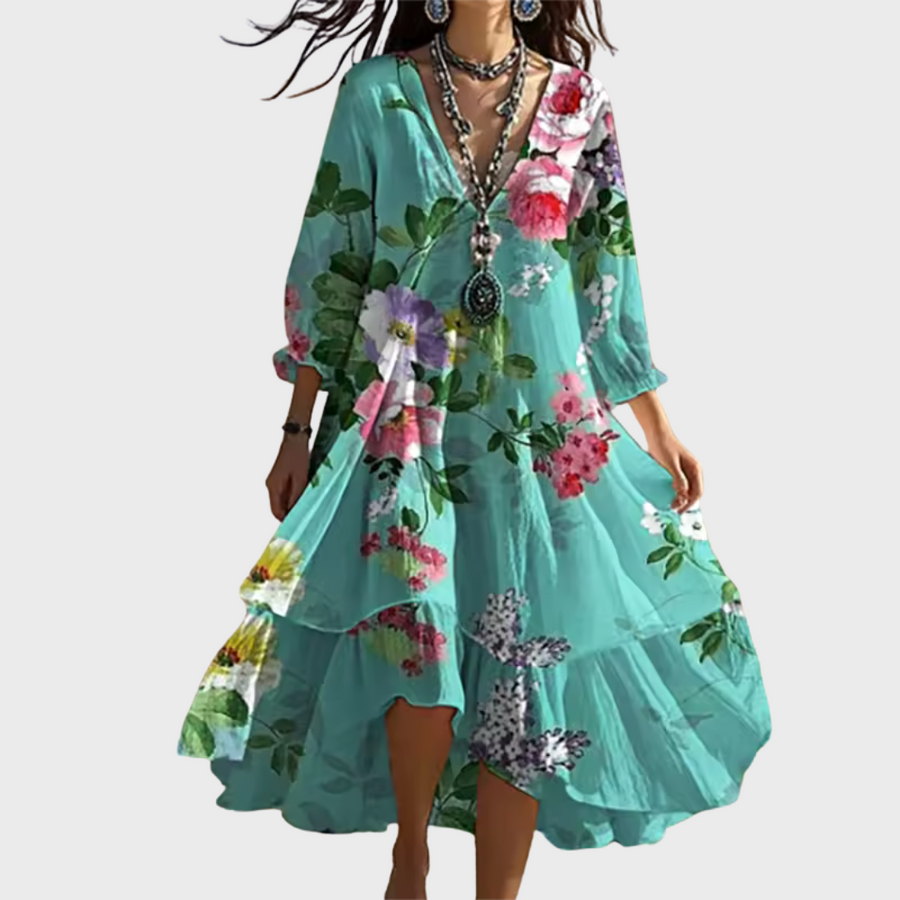 Celeste | Textured Floral Dress
