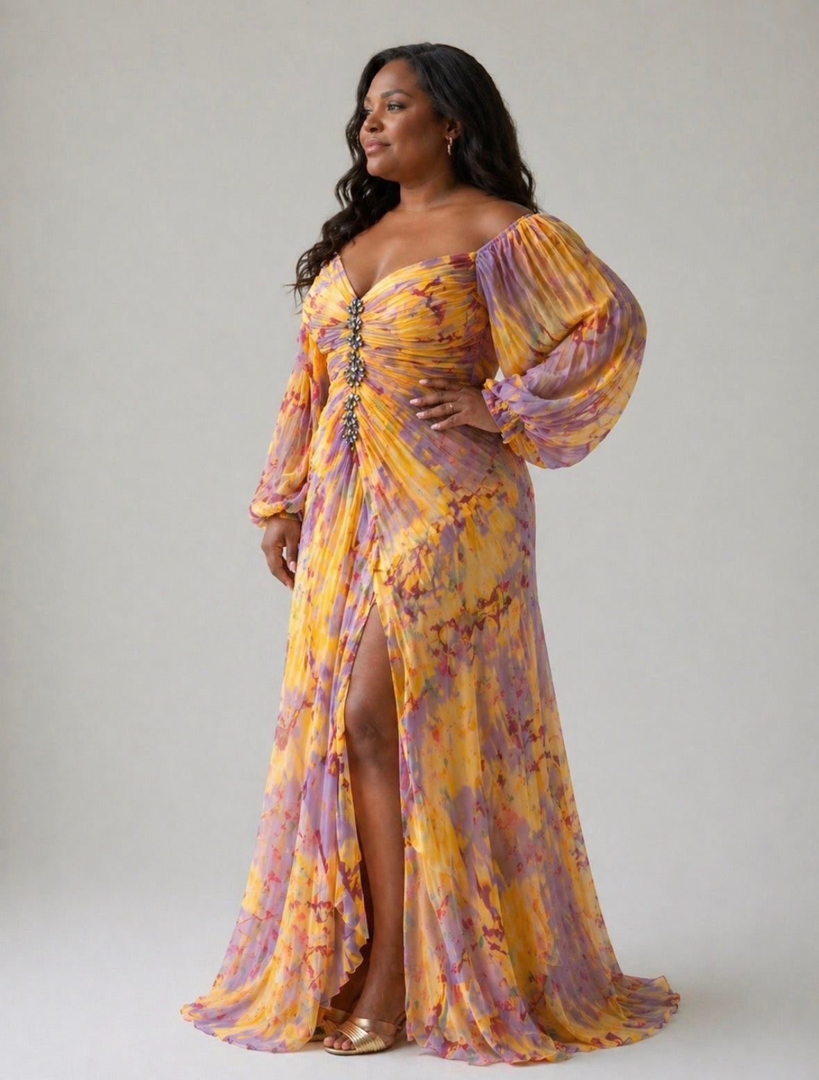 V-Neck Long Dress