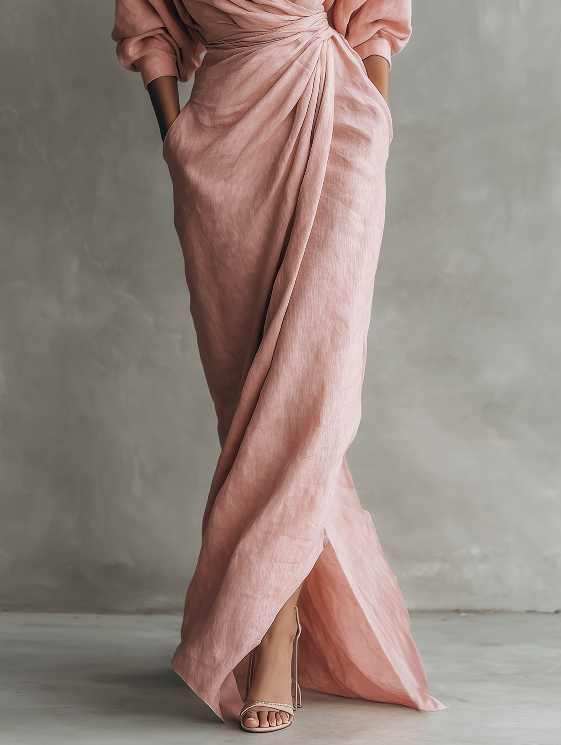 Harper | Linen-Blend V-Neck Maxi Dress
