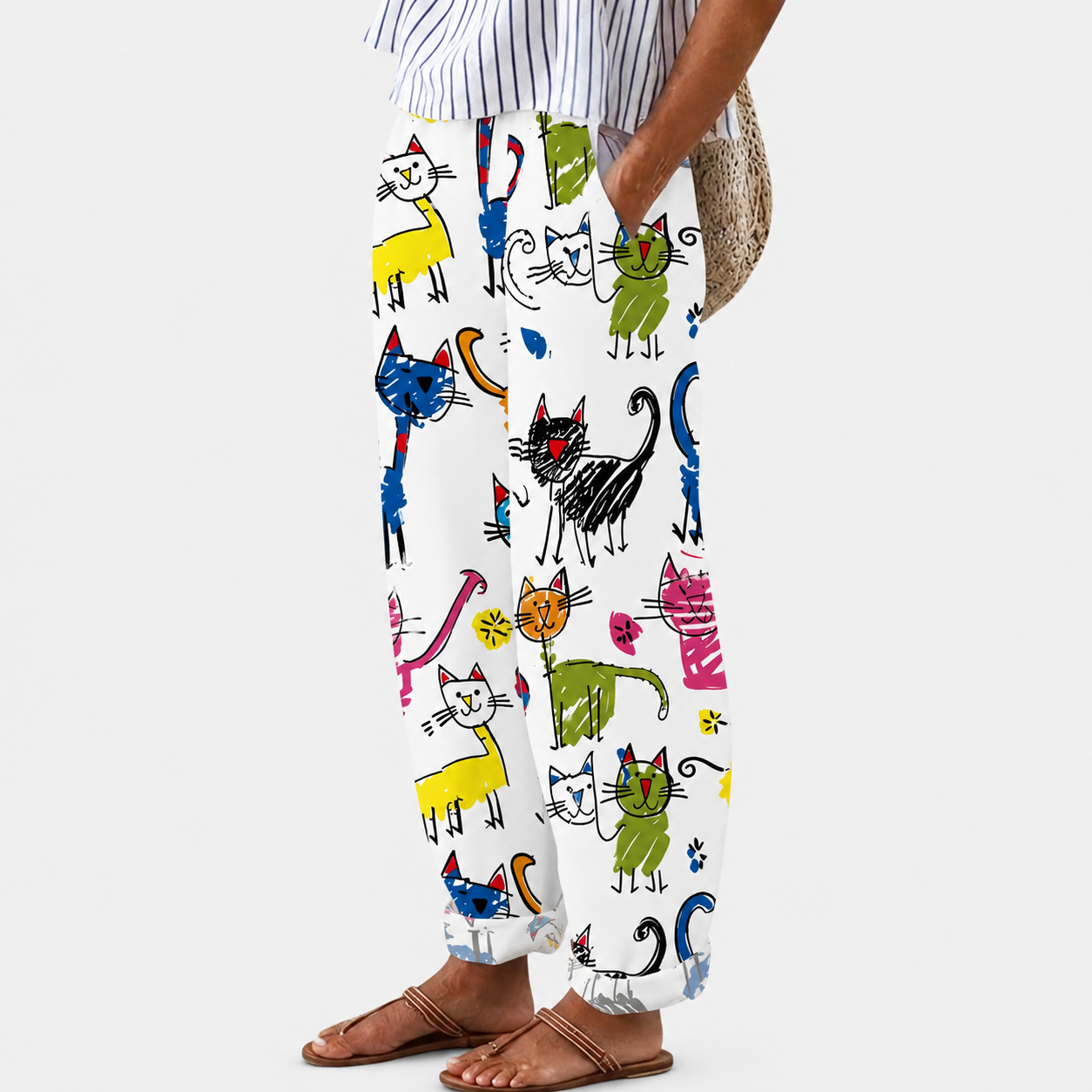 Nora | Elastic-Waist Draped Pants