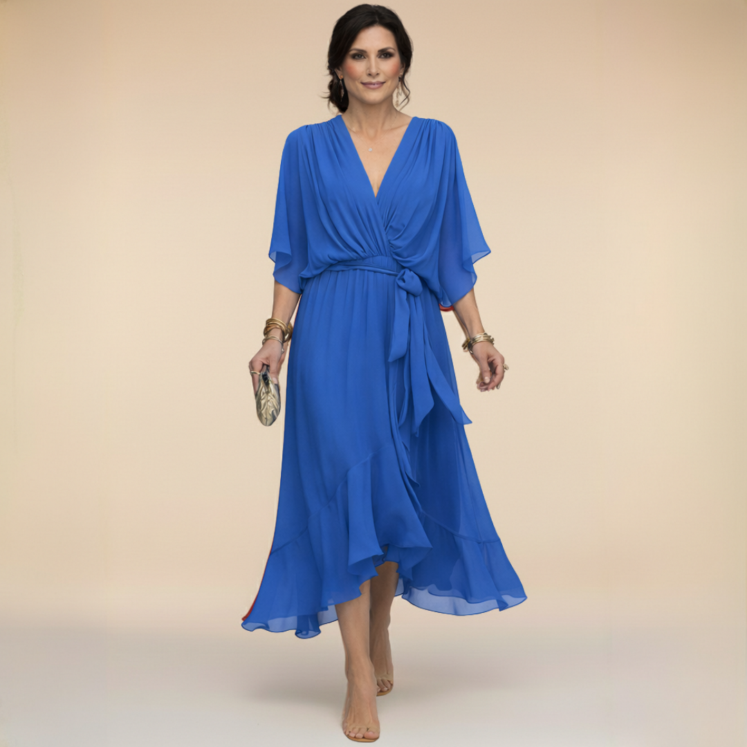 Sfumato | Chiffon Dress with V-Neck