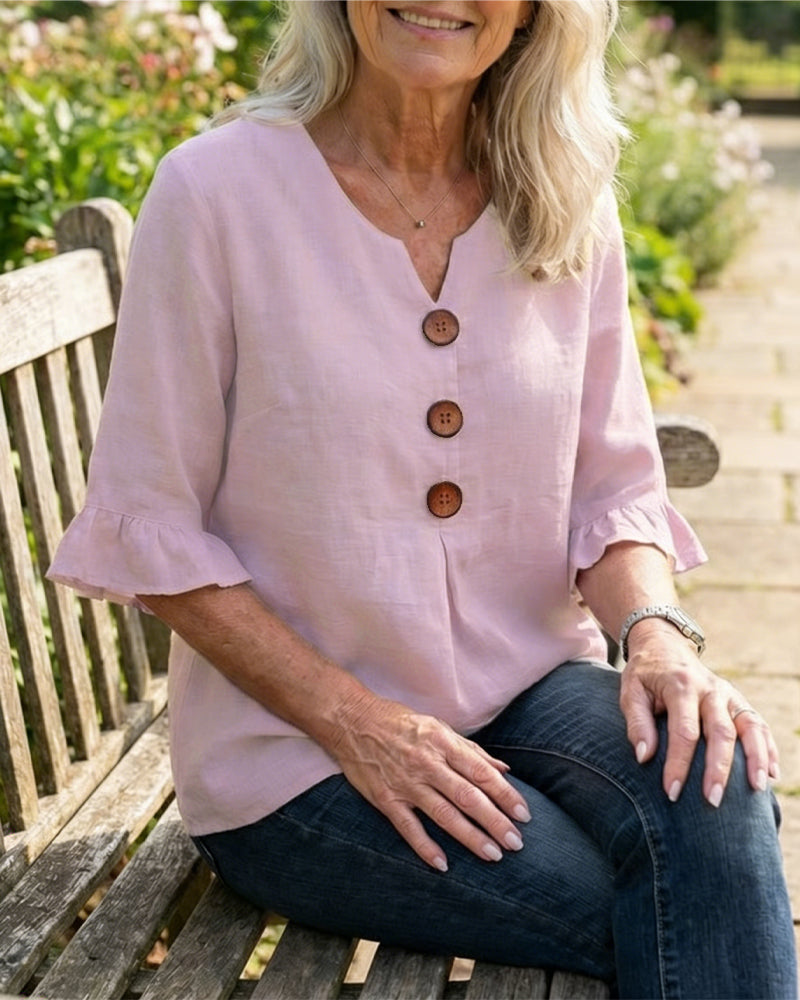 Evelyn | Cotton-Linen Blouse