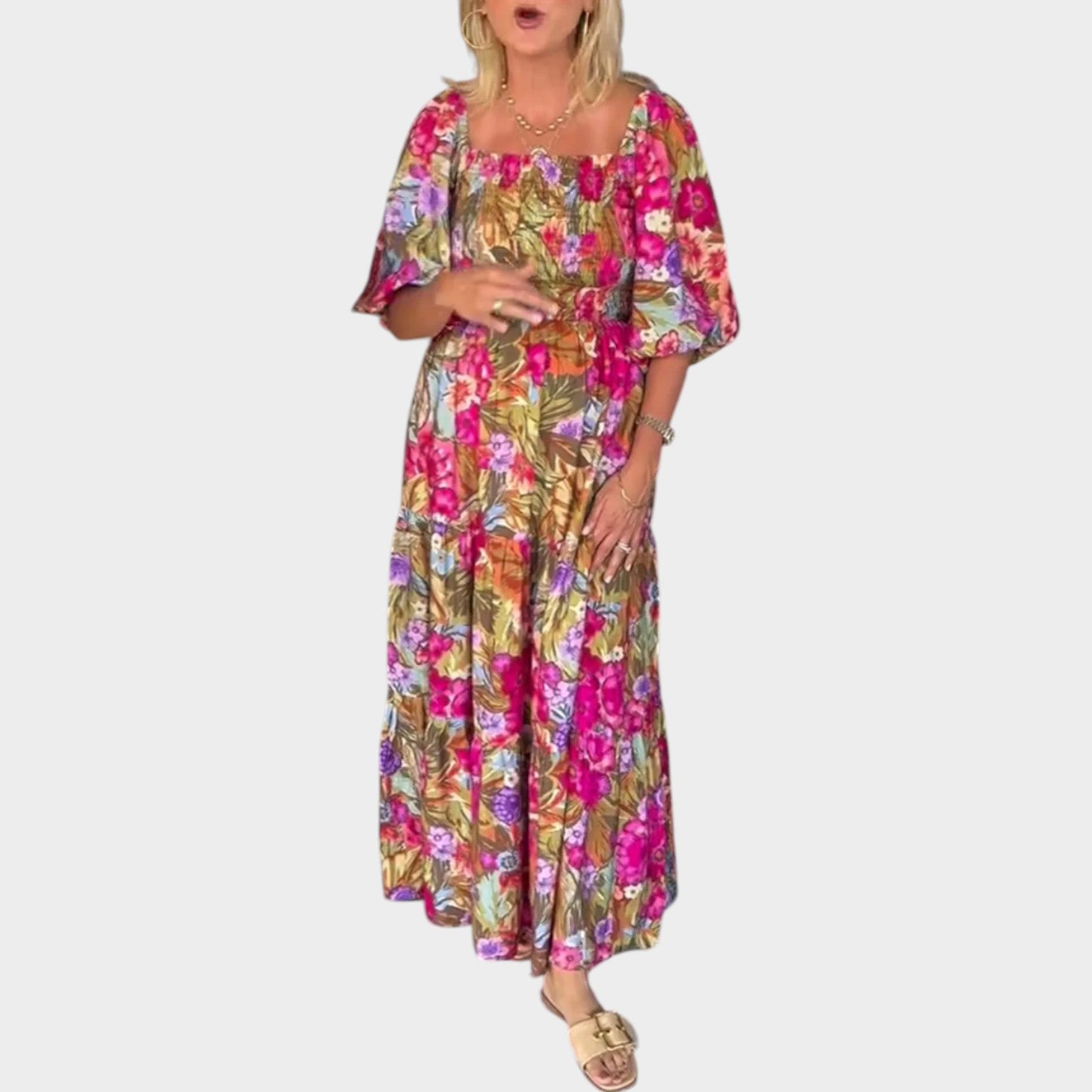 Olivia | Maxi Dress with Smocked Bodice