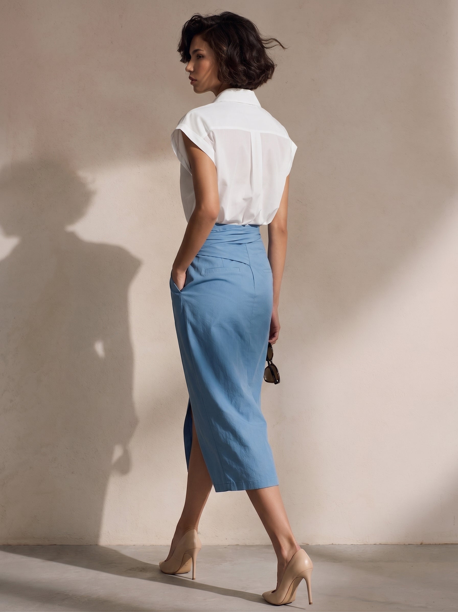 Naomi | Rayon Two-Piece Wrap Midi Set