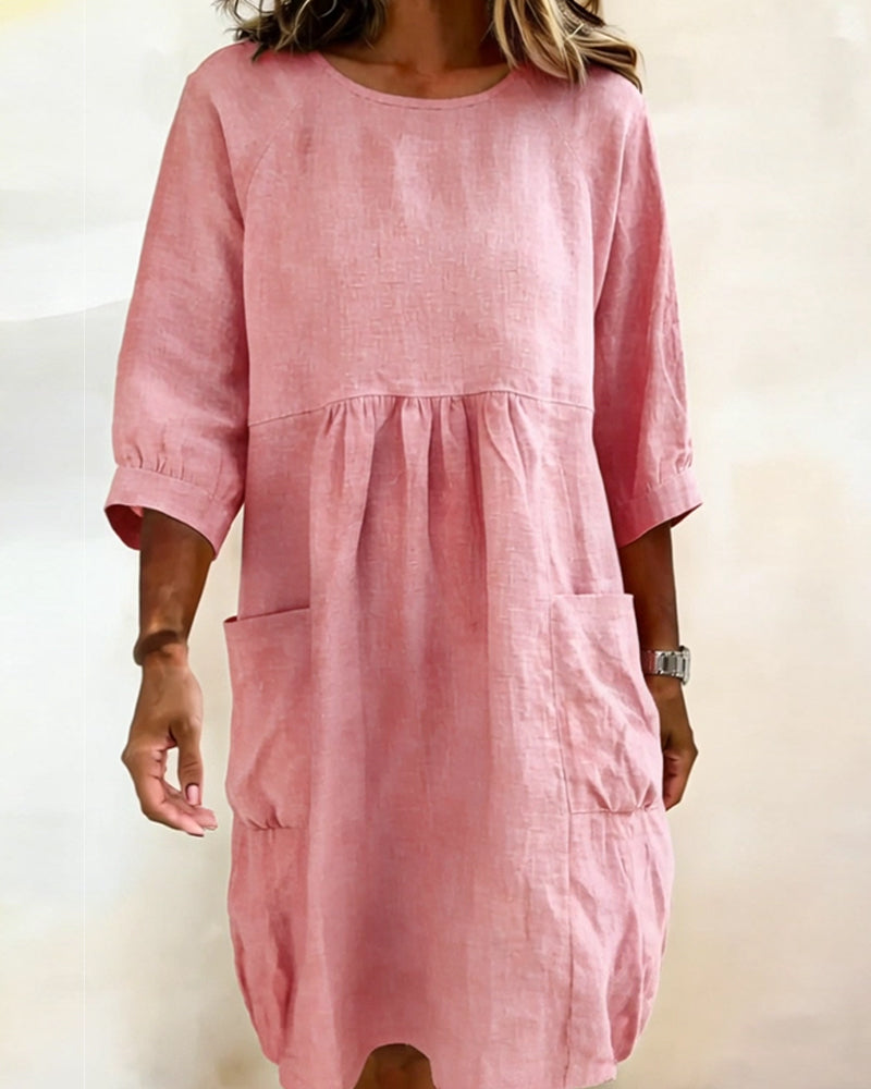 Three-Quarter Sleeve Dress