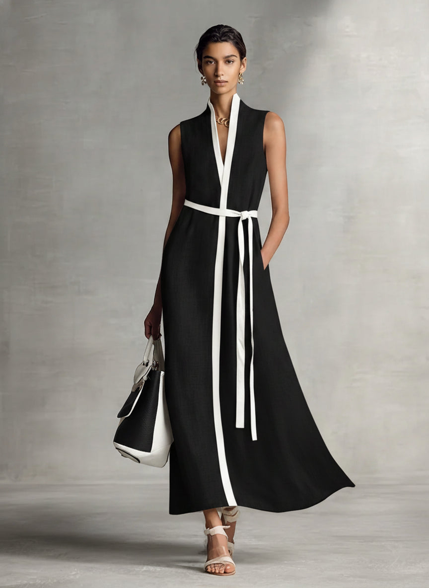 Leah | Cotton-Linen Maxi Dress