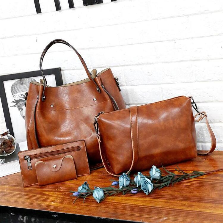 4-Piece Vegan Leather Handbag Set