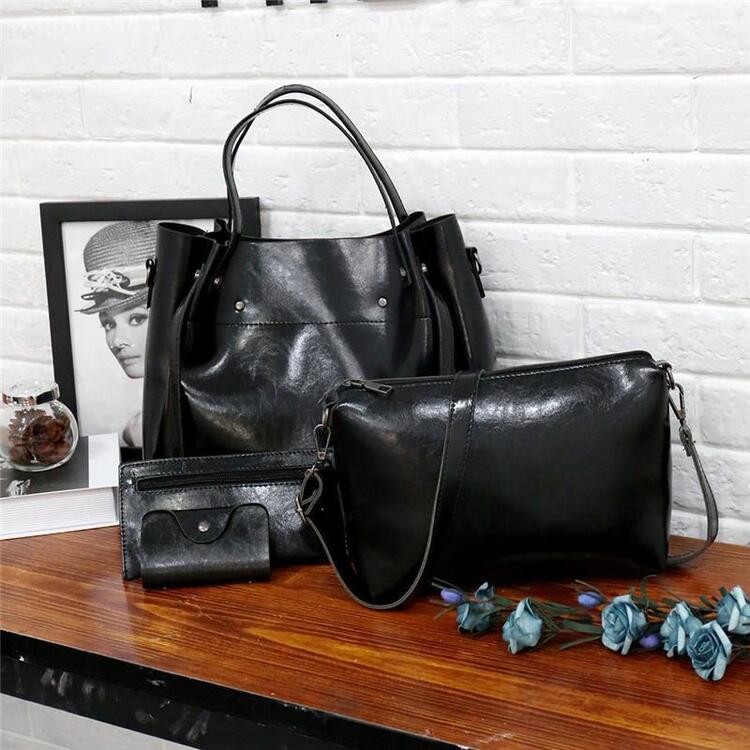 4-Piece Vegan Leather Handbag Set