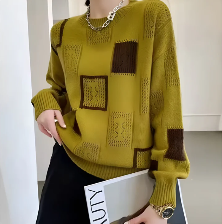 Aisha | Patchwork Crewneck Sweater
