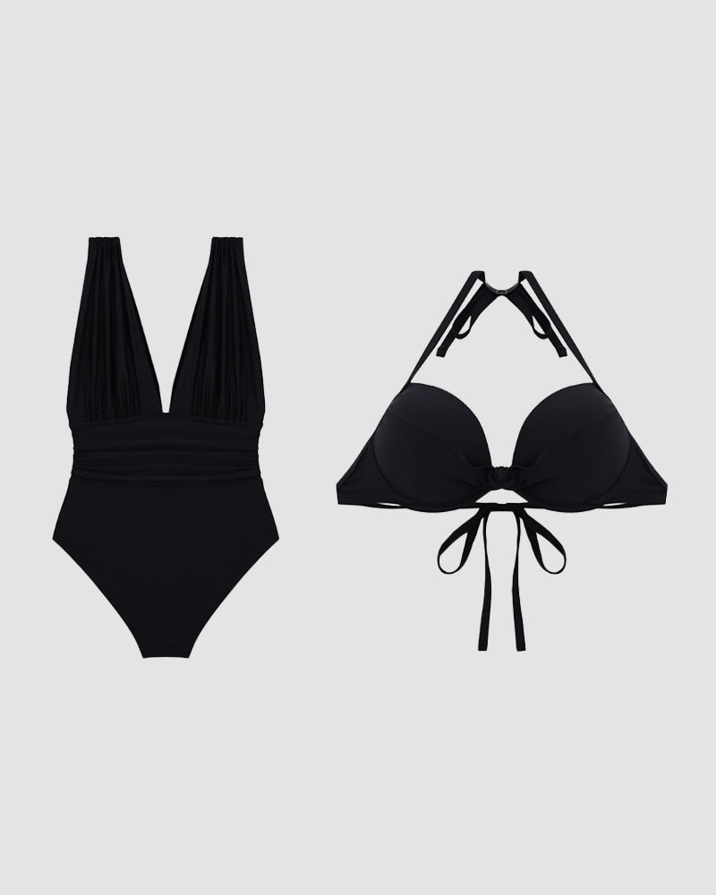 Monique | One-Piece Swimsuit β Deep V-Neck