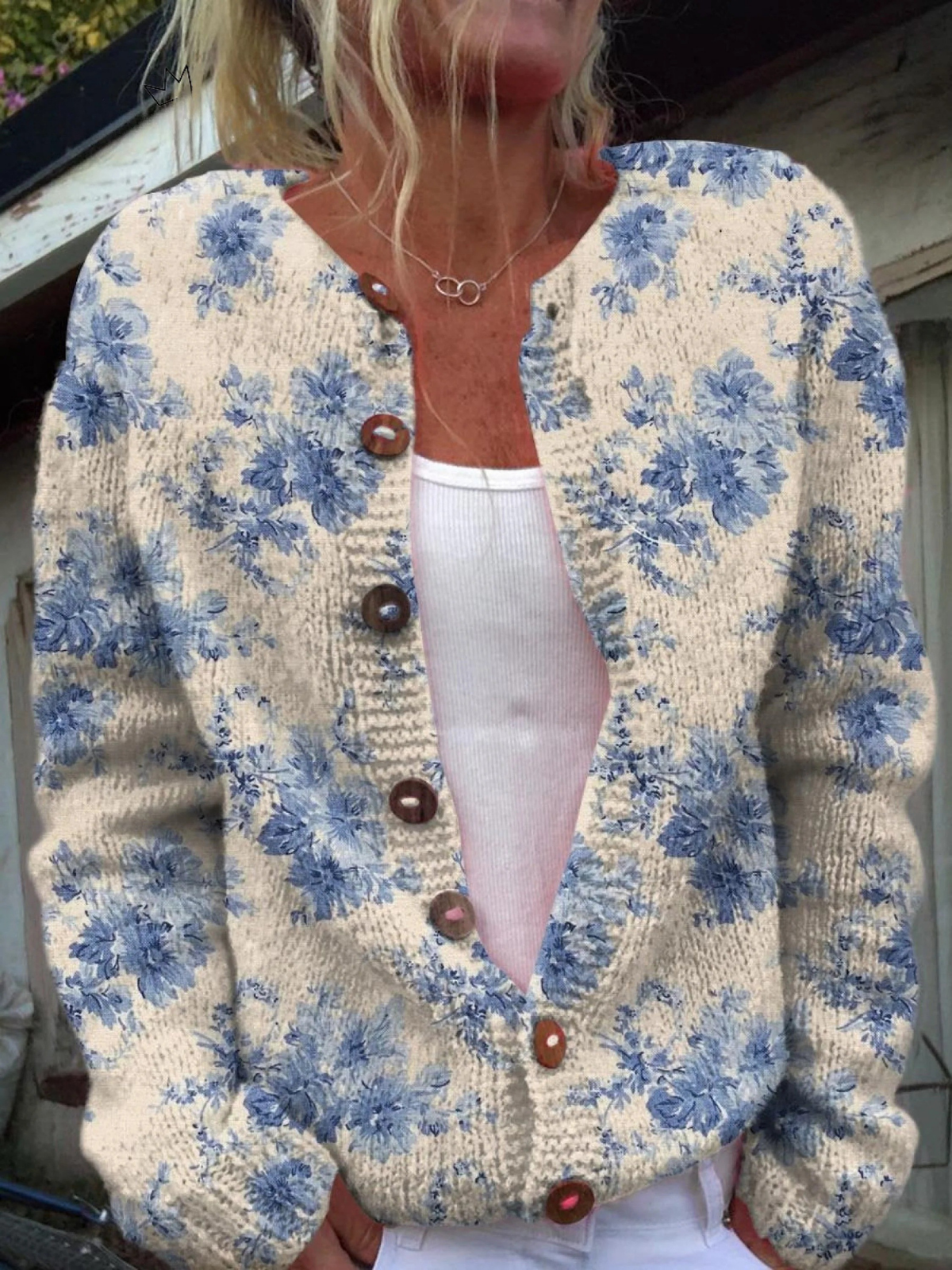 Open-Front Knit Cardigan