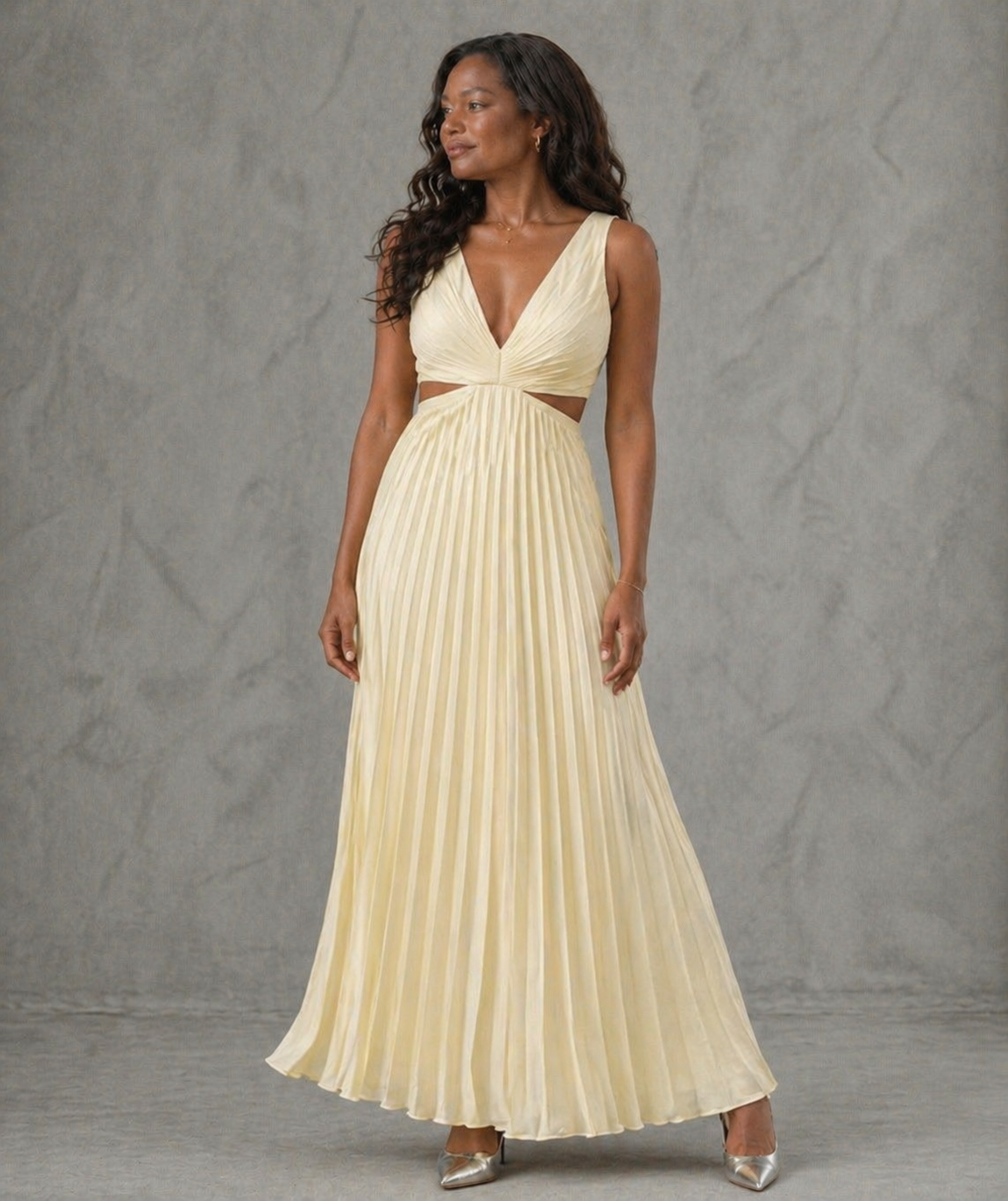 Sleeveless Twist-Front Maxi Dress