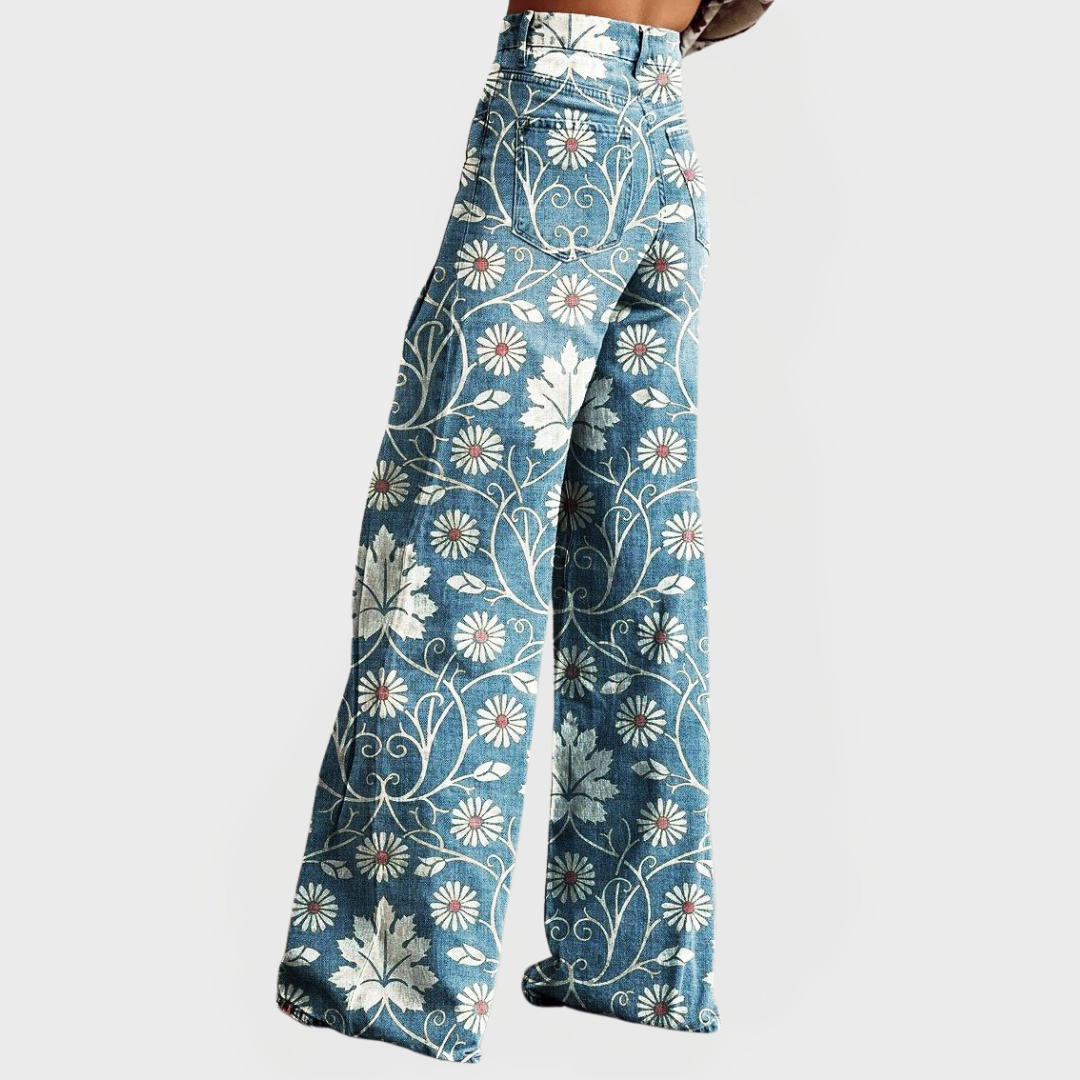 Fashionable Floral Wide-Leg Pants