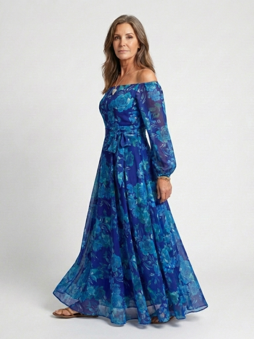 Off-Shoulder Floral Maxi Dress