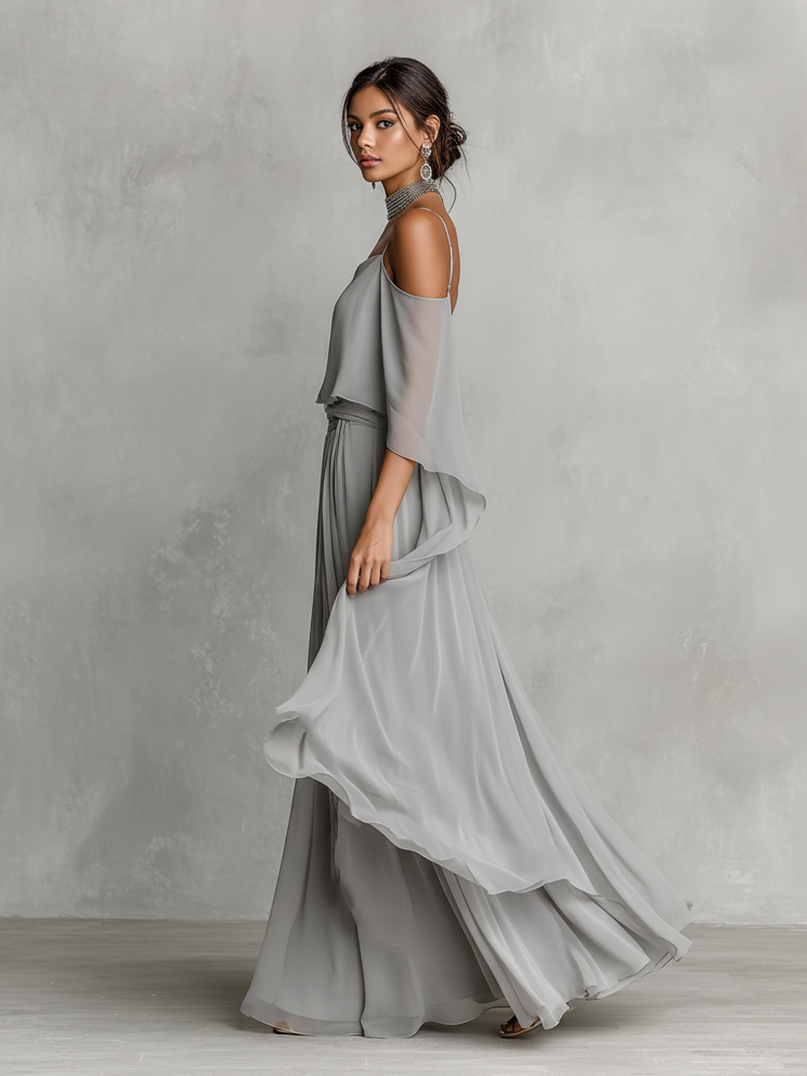 Imani | Chiffon Cold-Shoulder Set