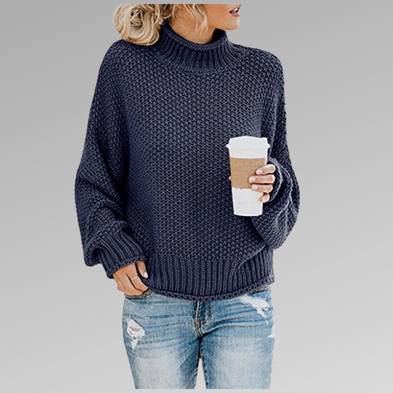 High-Neck Pullover Sweater