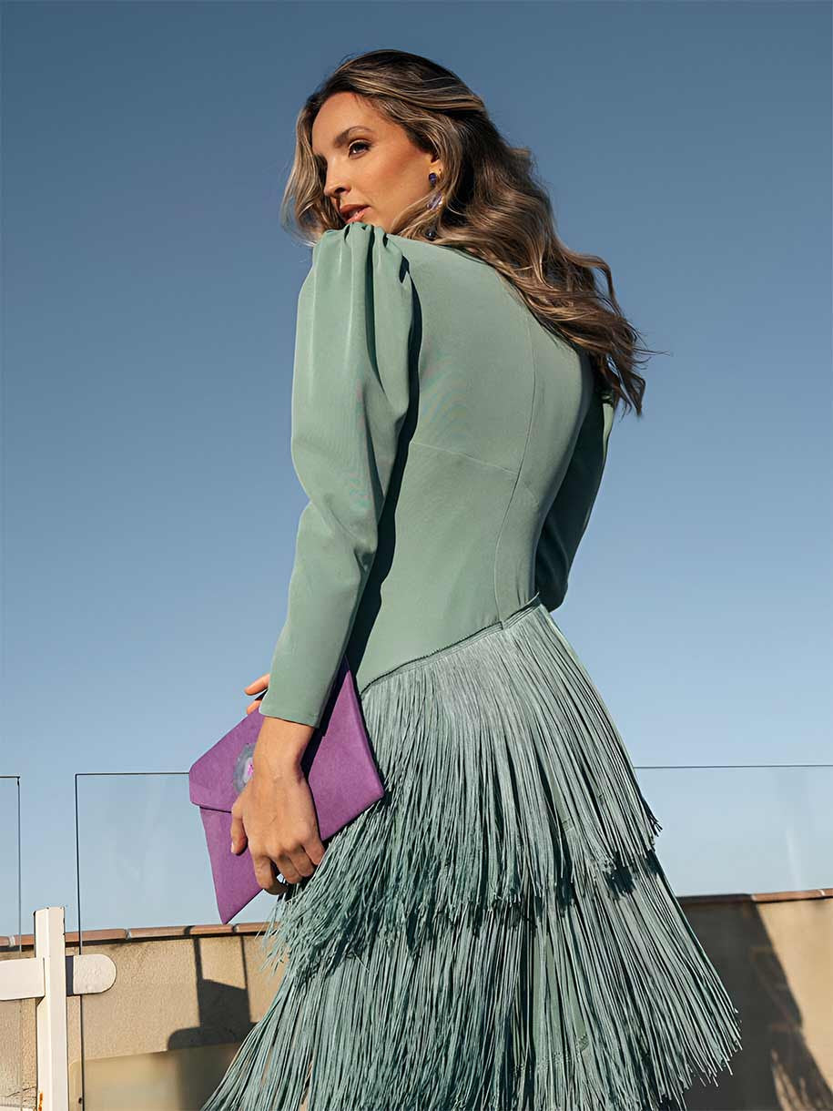 Ava | Fringe Maxi Dress with Draped Waist
