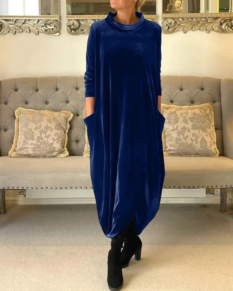 Relaxed Draped Winter Maxi Dress