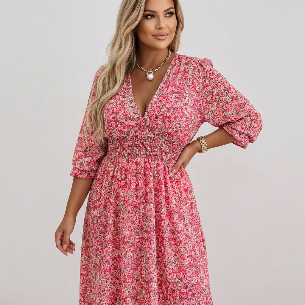 Marisol | Floral Puff-Sleeve Mini Dress