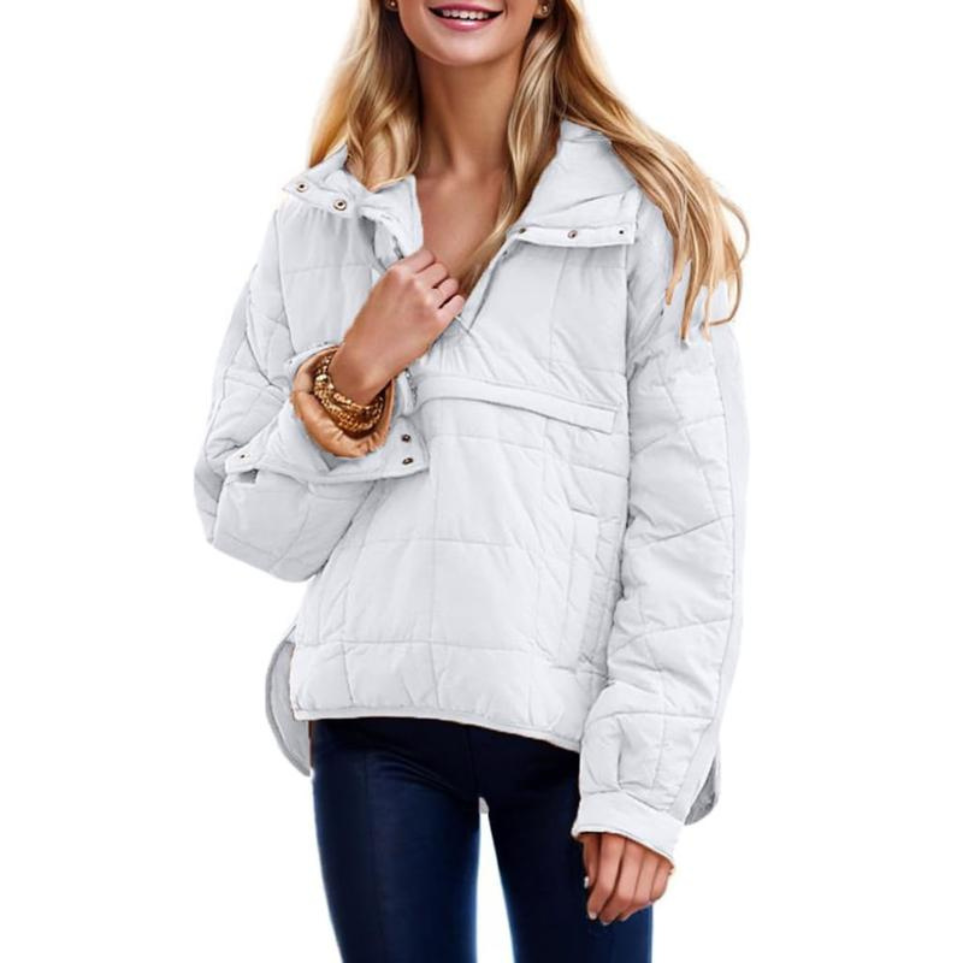 Oversized Hooded Pullover Jacket