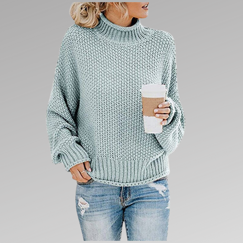 High-Neck Pullover Sweater