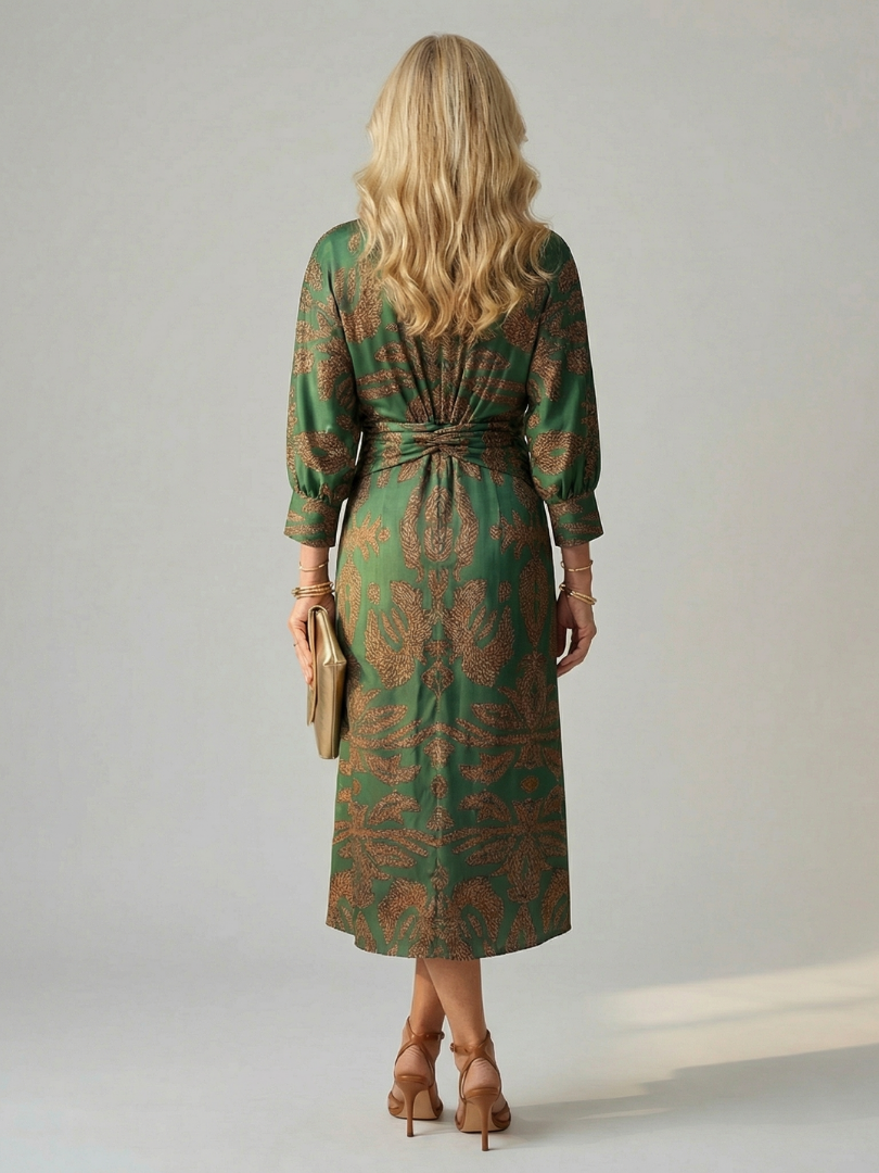 Imani | Long-Sleeve Wrap Midi Dress
