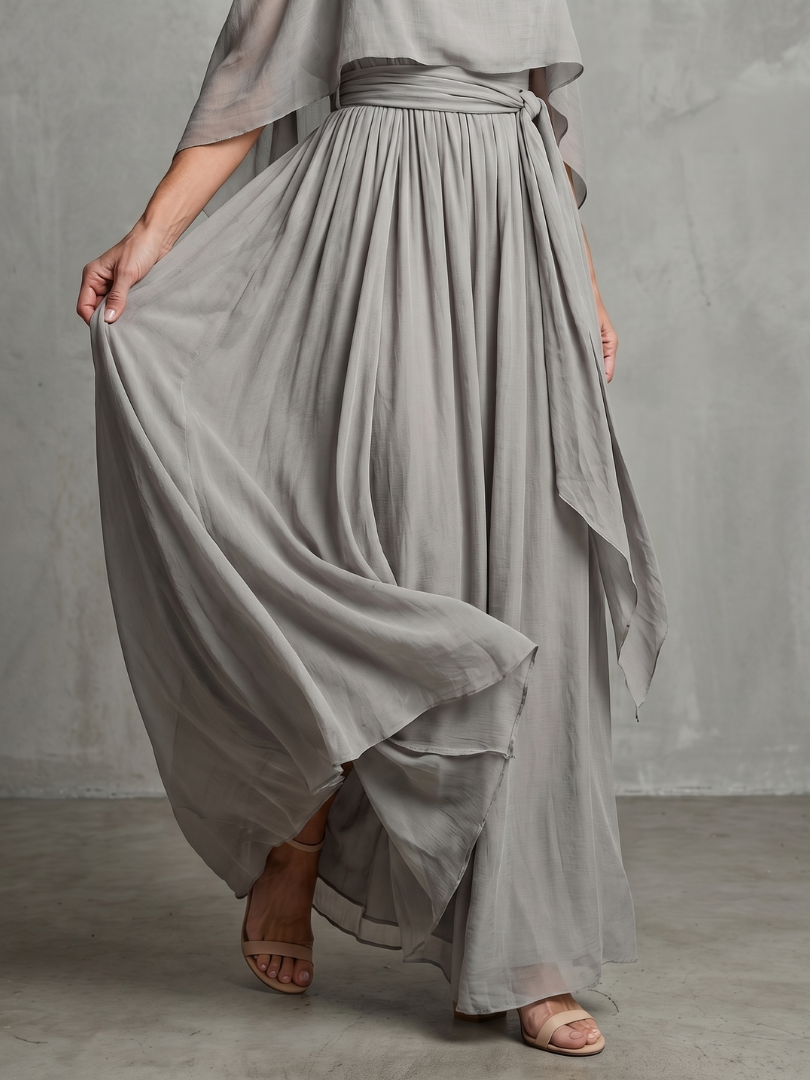 Avery | Layered Cold-Shoulder Top & Wide-Leg Set