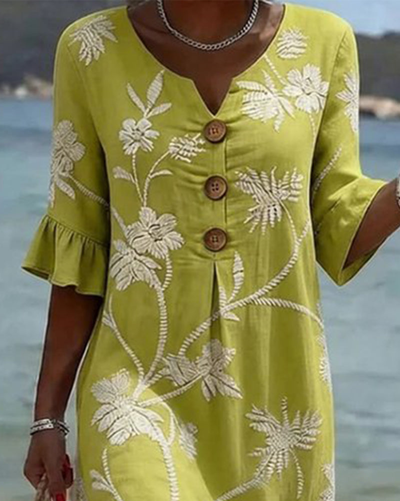 Sofia | A-Line Cotton-Blend Mini Dress