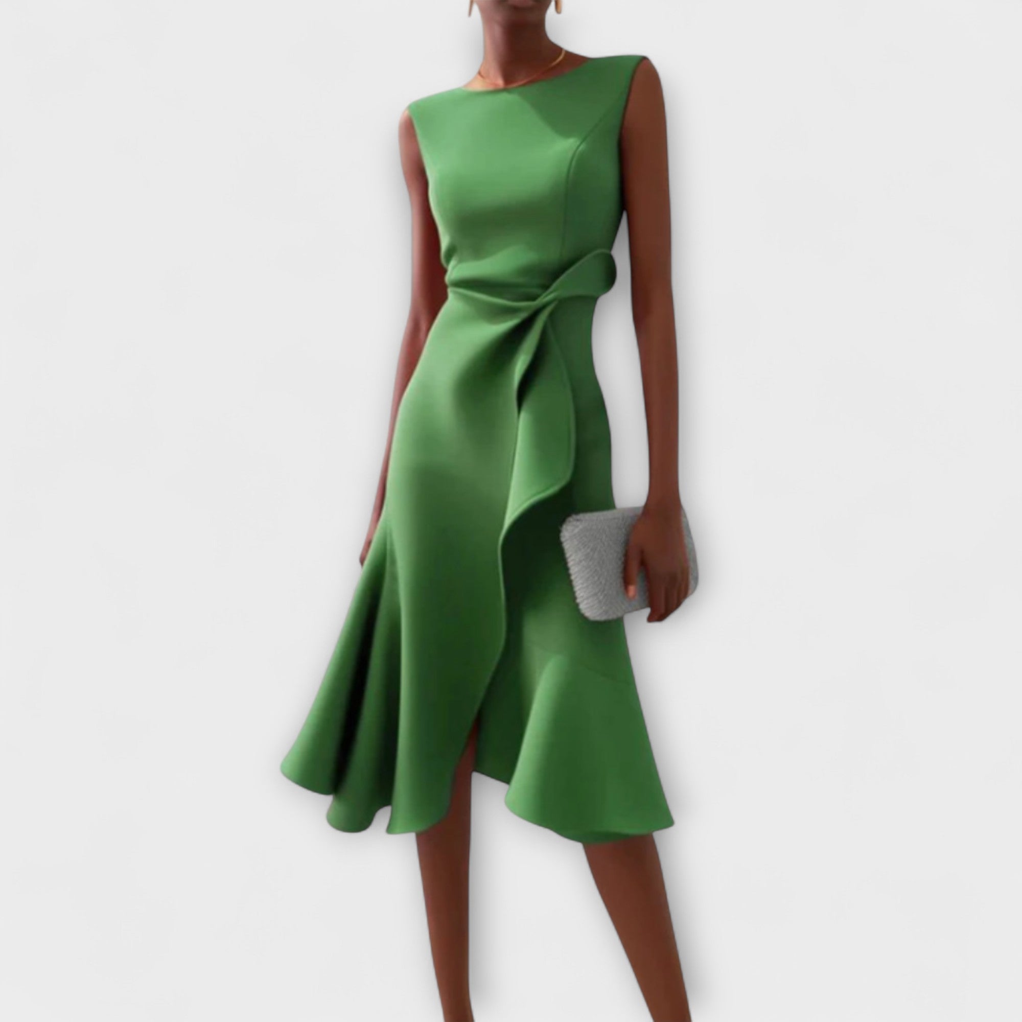 Nora | Midi Dress with Asymmetric Drape