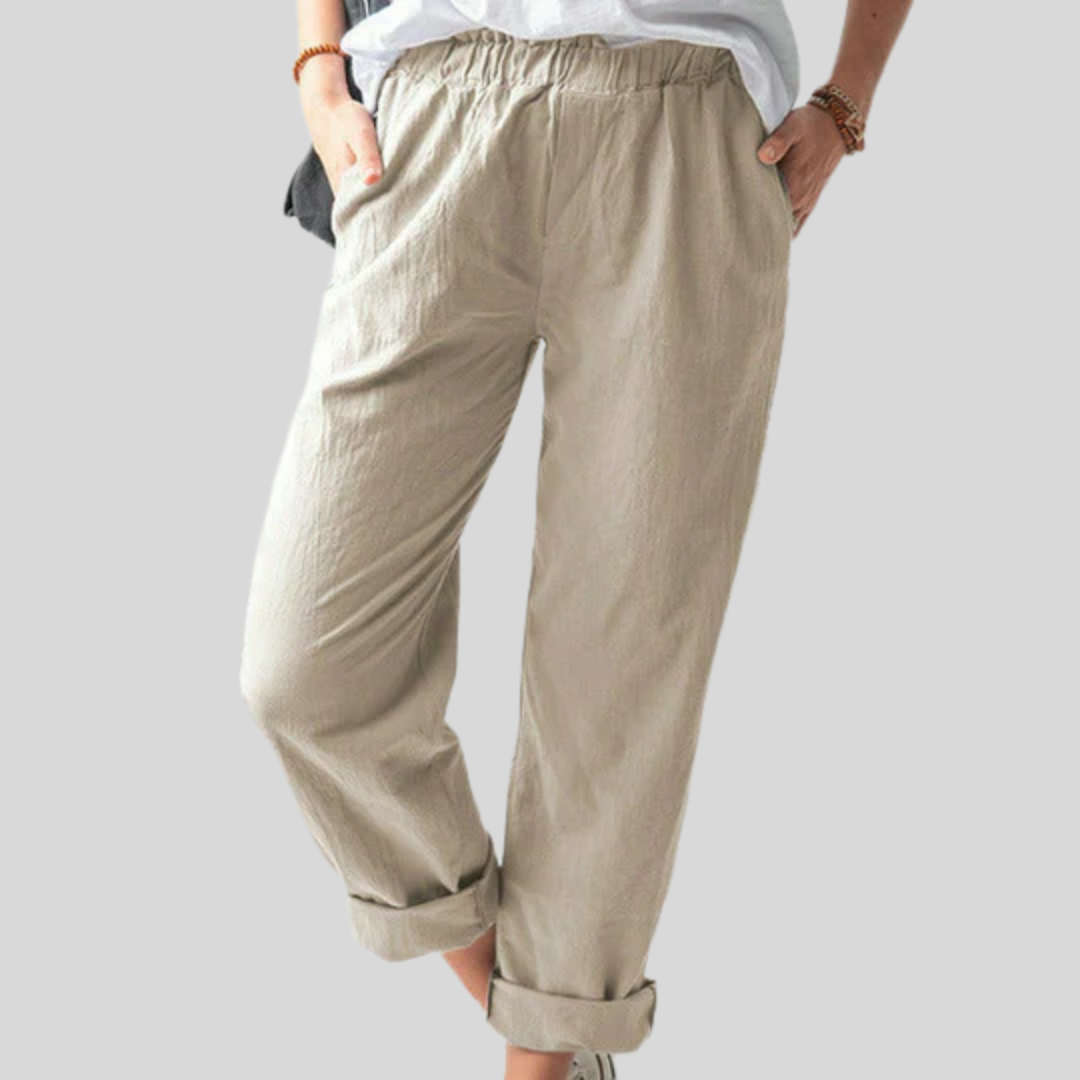 Hannah | Soft-Structured Elastic-Waist Pants