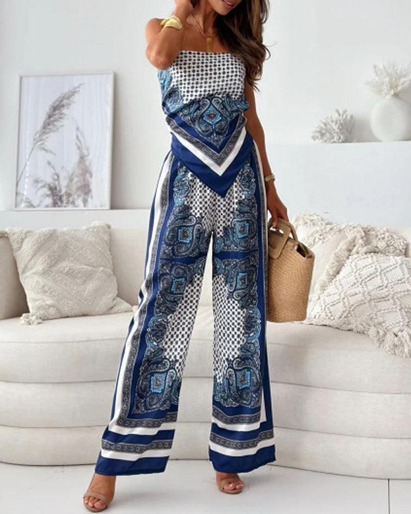 M&H | Vest & Pants Set with Lace-Up Detail