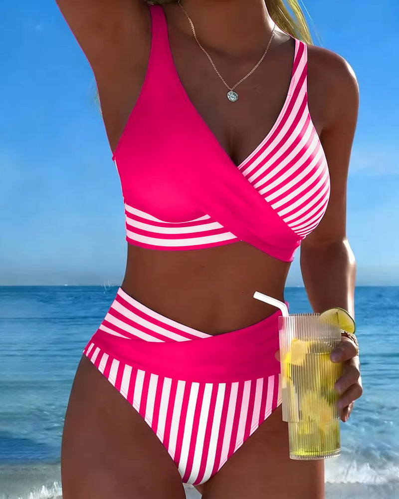 Harper | High-Waisted Striped Bikini