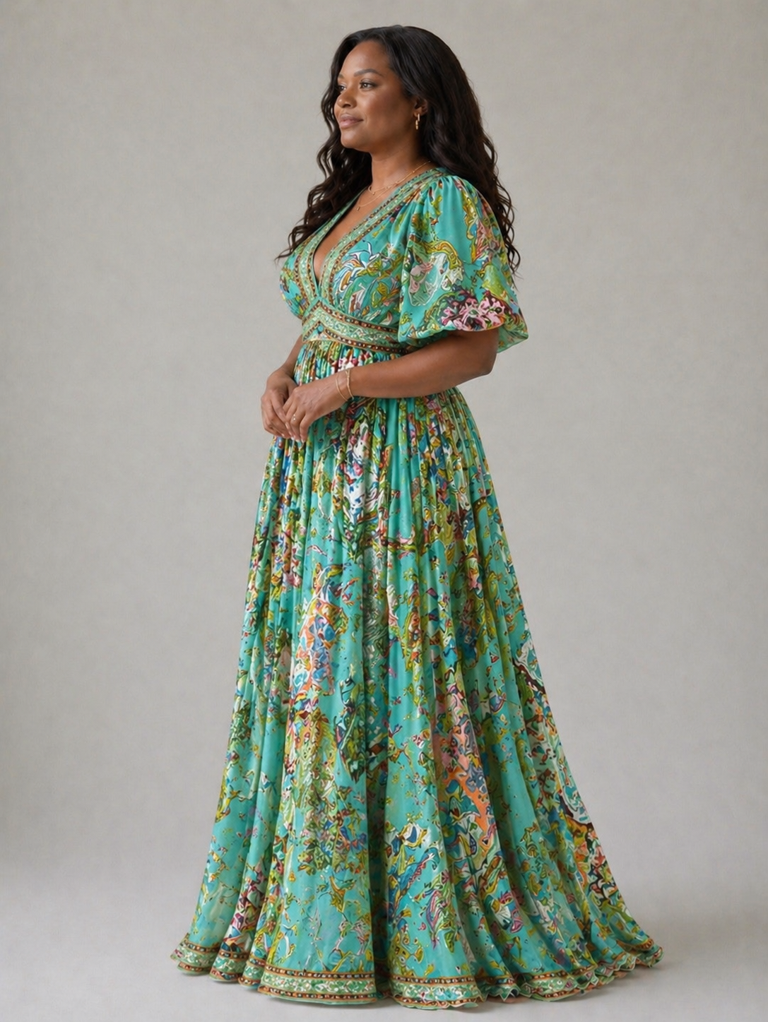Natalie | Maxi Dress with Puff Sleeves