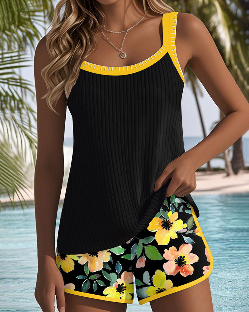Monica | Two-Piece Tankini Set with Relaxed-Fit Beach Pants