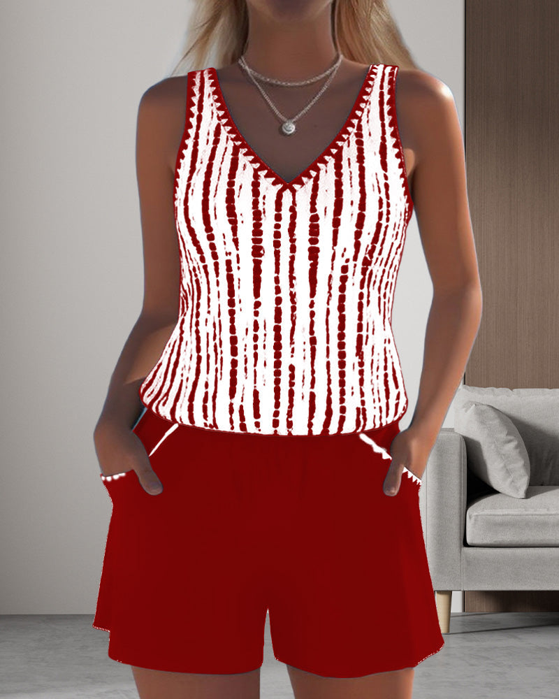 Naomi | Polyester-Elastane V-Neck Tankini Set