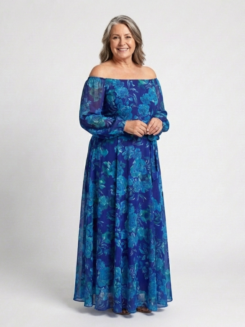 Off-Shoulder Floral Maxi Dress