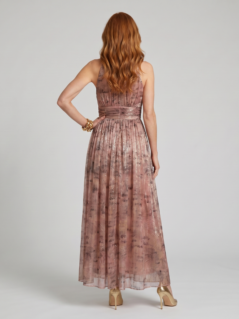 Textured Sleeveless Midi Dress