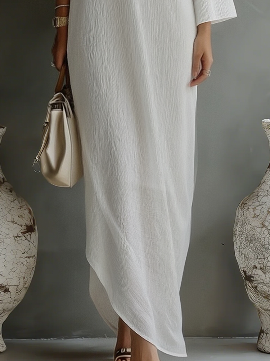 Maya | Cotton-Linen One-Shoulder Maxi Dress