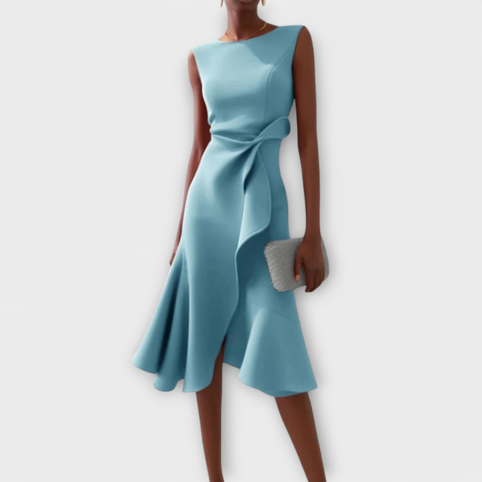 Nora | Midi Dress with Asymmetric Drape