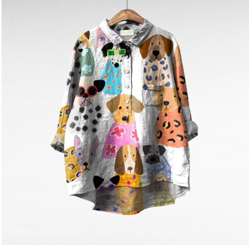M&H | Dog Print Blouse