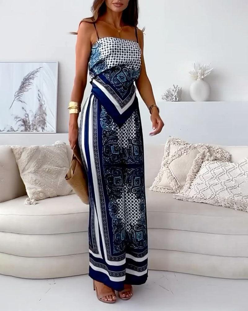 M&H | Vest & Pants Set with Lace-Up Detail