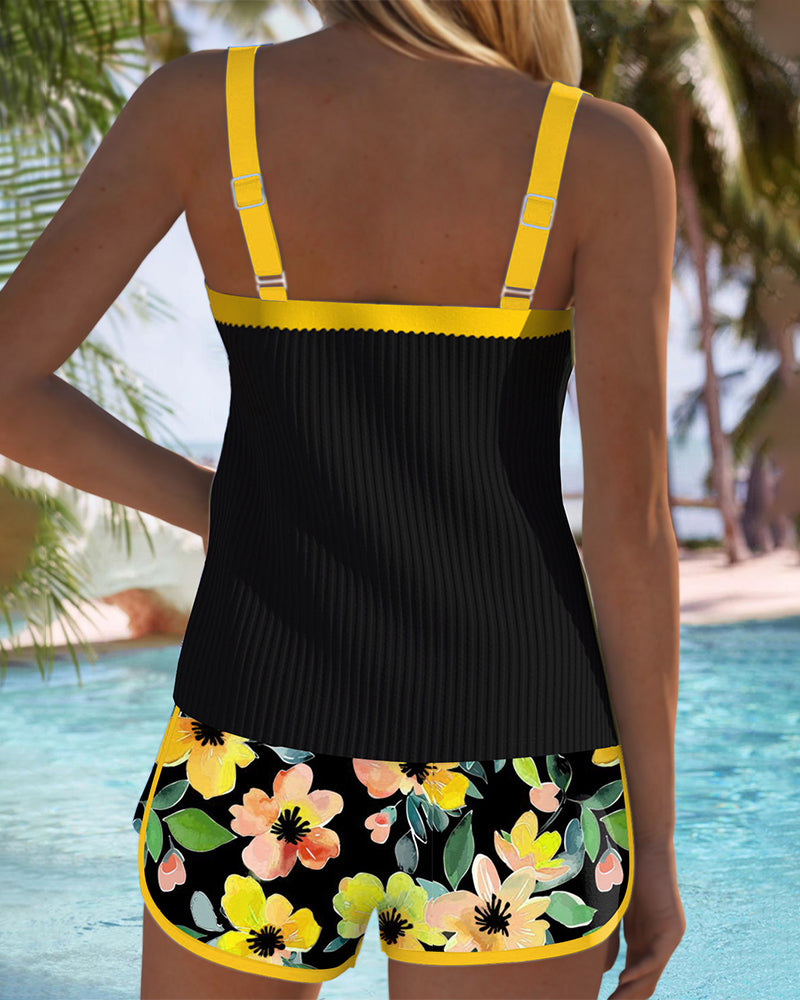 Monica | Two-Piece Tankini Set with Relaxed-Fit Beach Pants