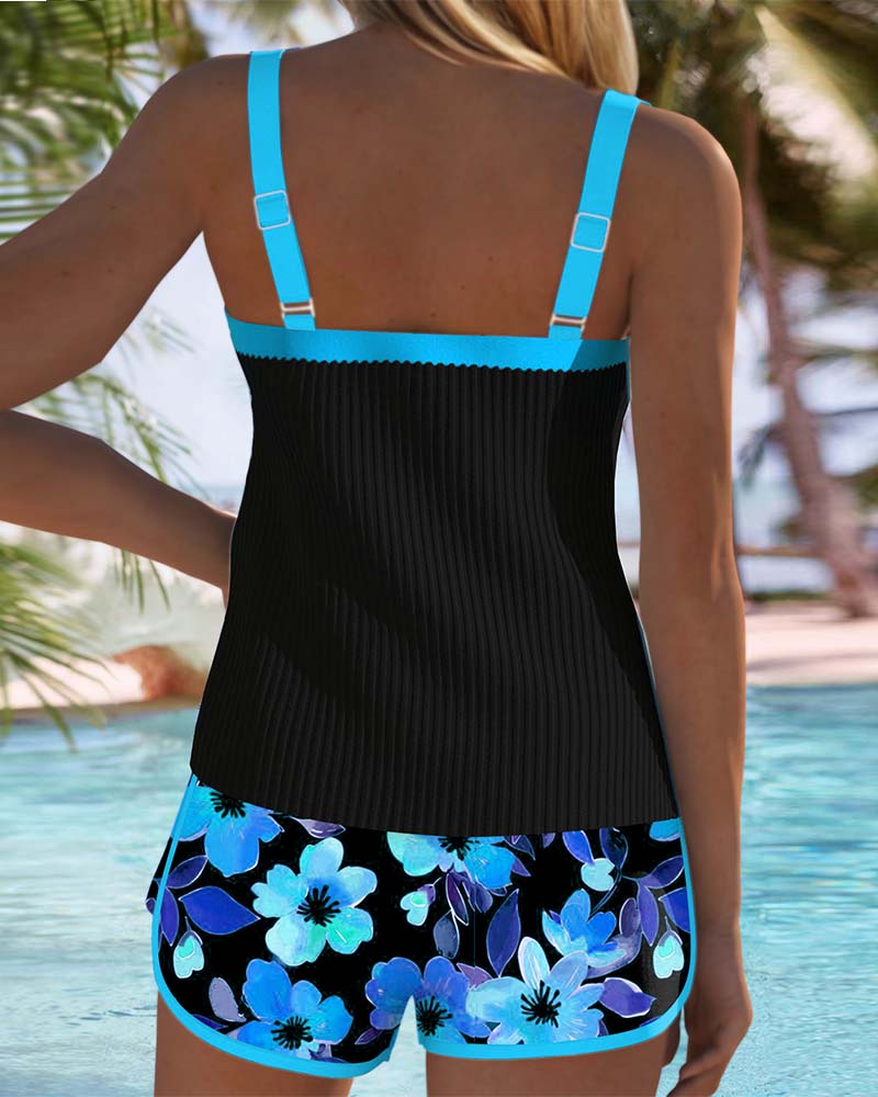 Monica | Two-Piece Tankini Set with Relaxed-Fit Beach Pants