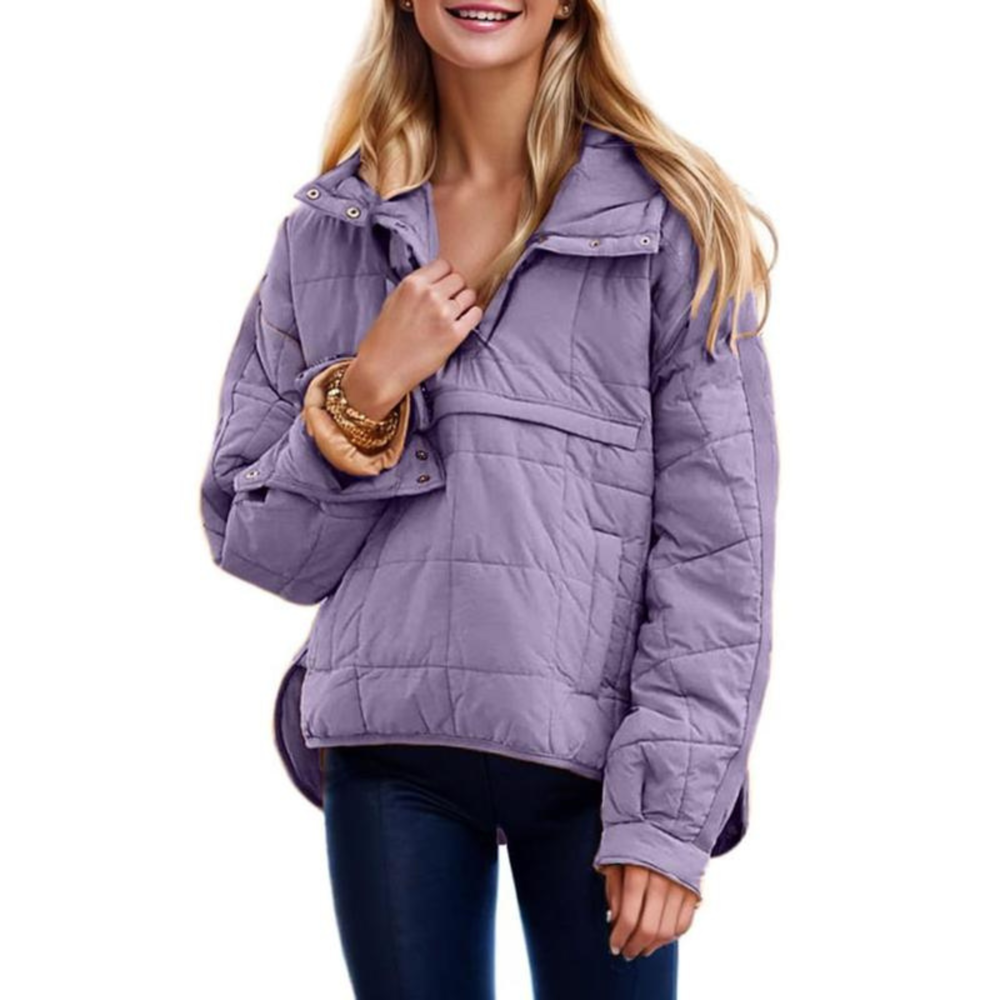 Oversized Hooded Pullover Jacket
