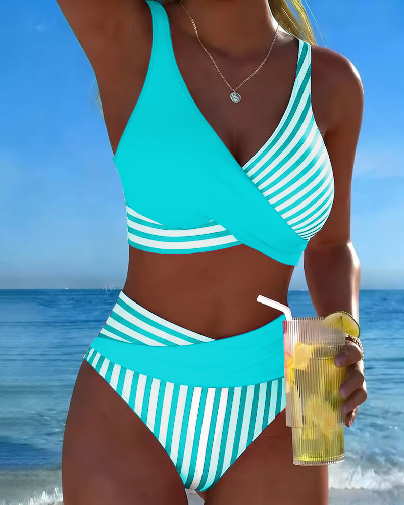 Harper | High-Waisted Striped Bikini
